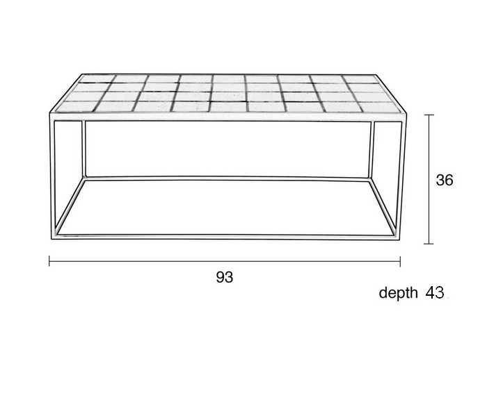 White Low table Glazed Zuiver size