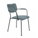 BENSON - Grey blue velvet armchair