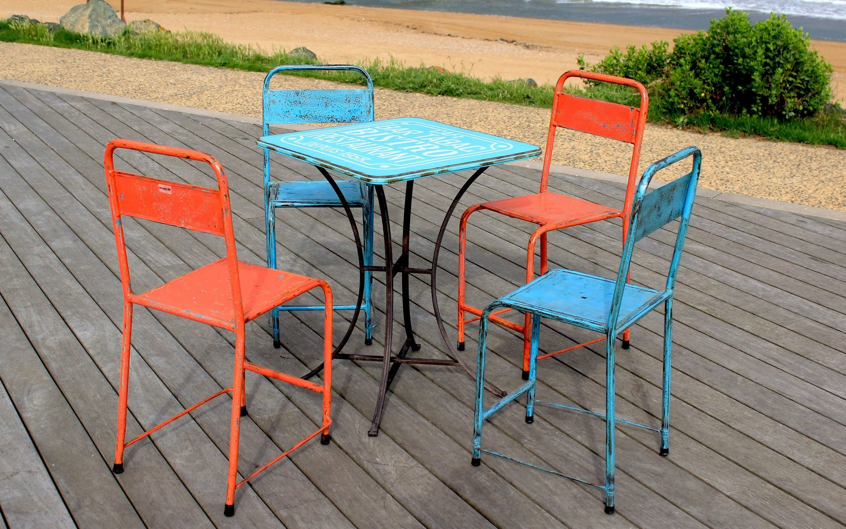 Colored Indonesian chairs