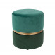 ART DECO - Green velvet poof stool