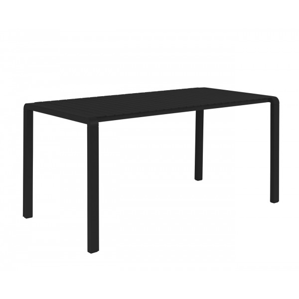 VONDEL - Mesa de jardín de aluminio negro zuiver