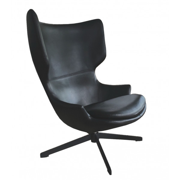 TORINI - Black swivel  design armchair