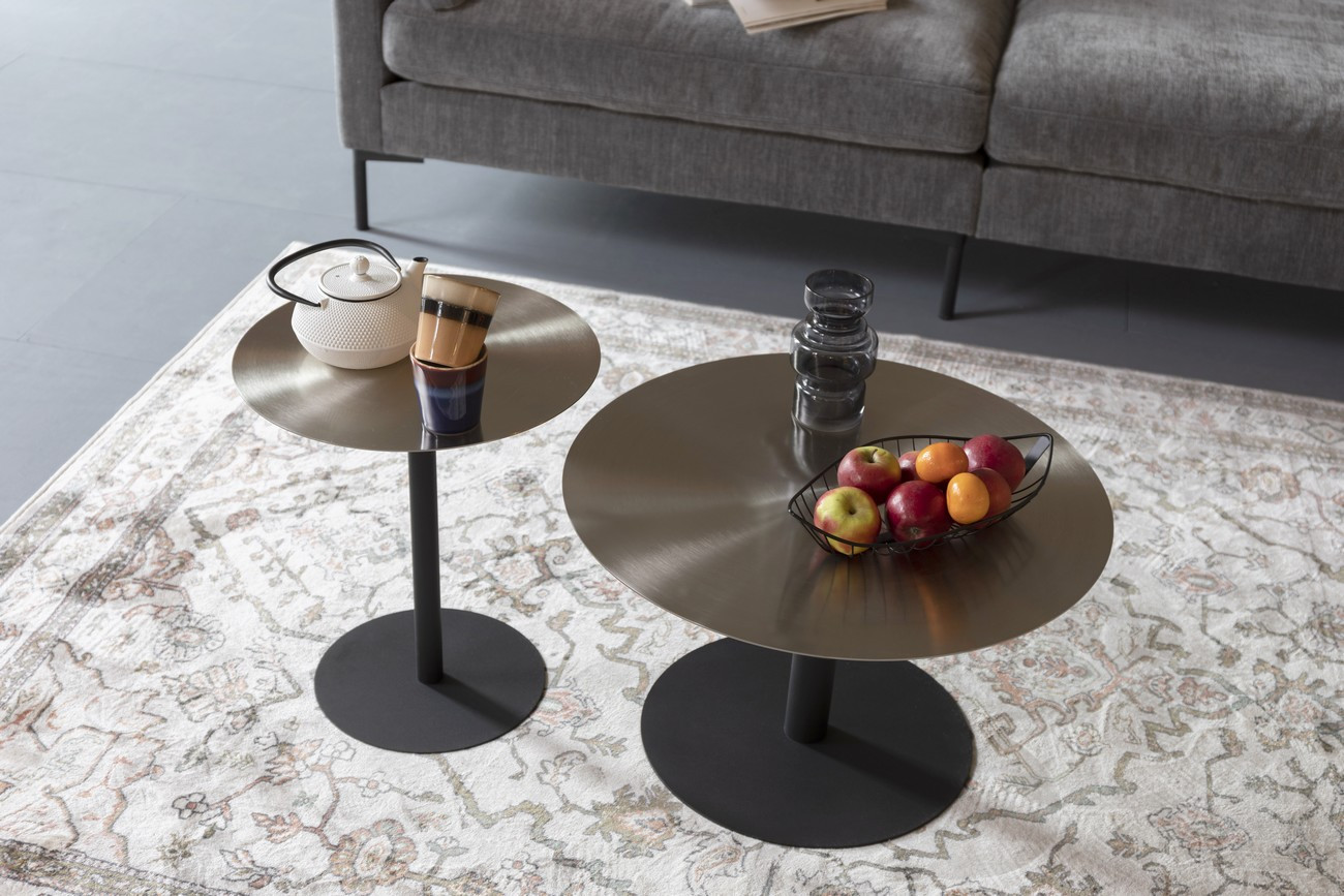 SNOW - Low round satin table L