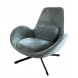 SPACE - Grey velvet swivel armchair