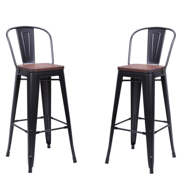 Bar chair Nevada with dark brown seat