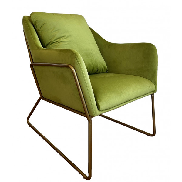 Green velvet armchair Golden