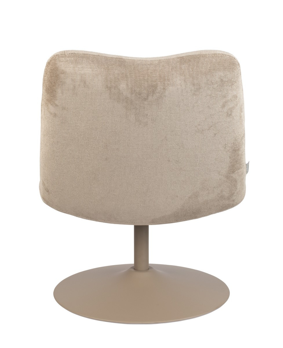 Fauteuil Bubba velours beige dossier