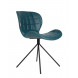 OMG - Chaise design aspect cuir bleu