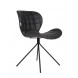 OMG - Dining chair in black  leather aspect
