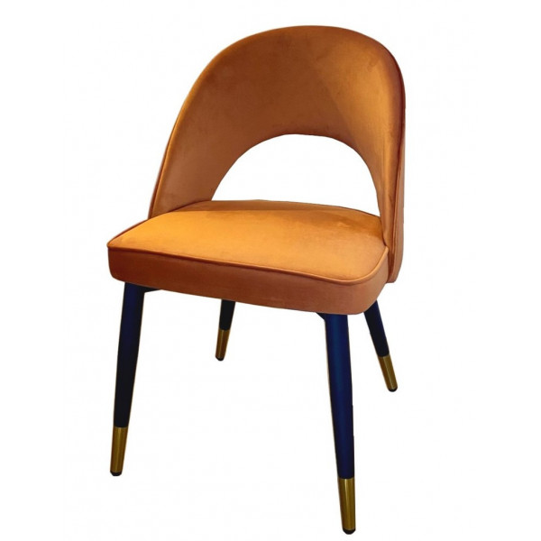 Chaise velours orange Ardec