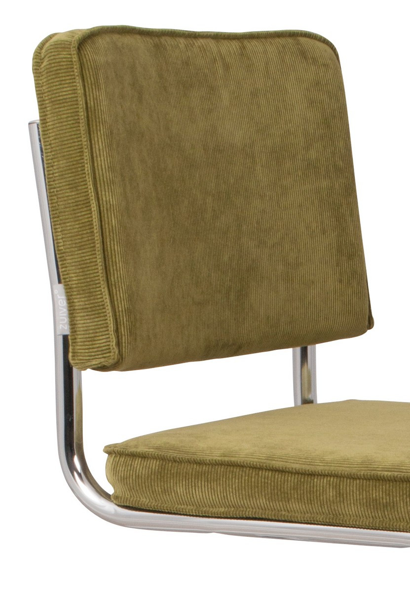 Army green velvet dining chair