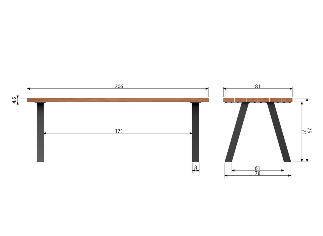 TABLO - Wood table 210 cm