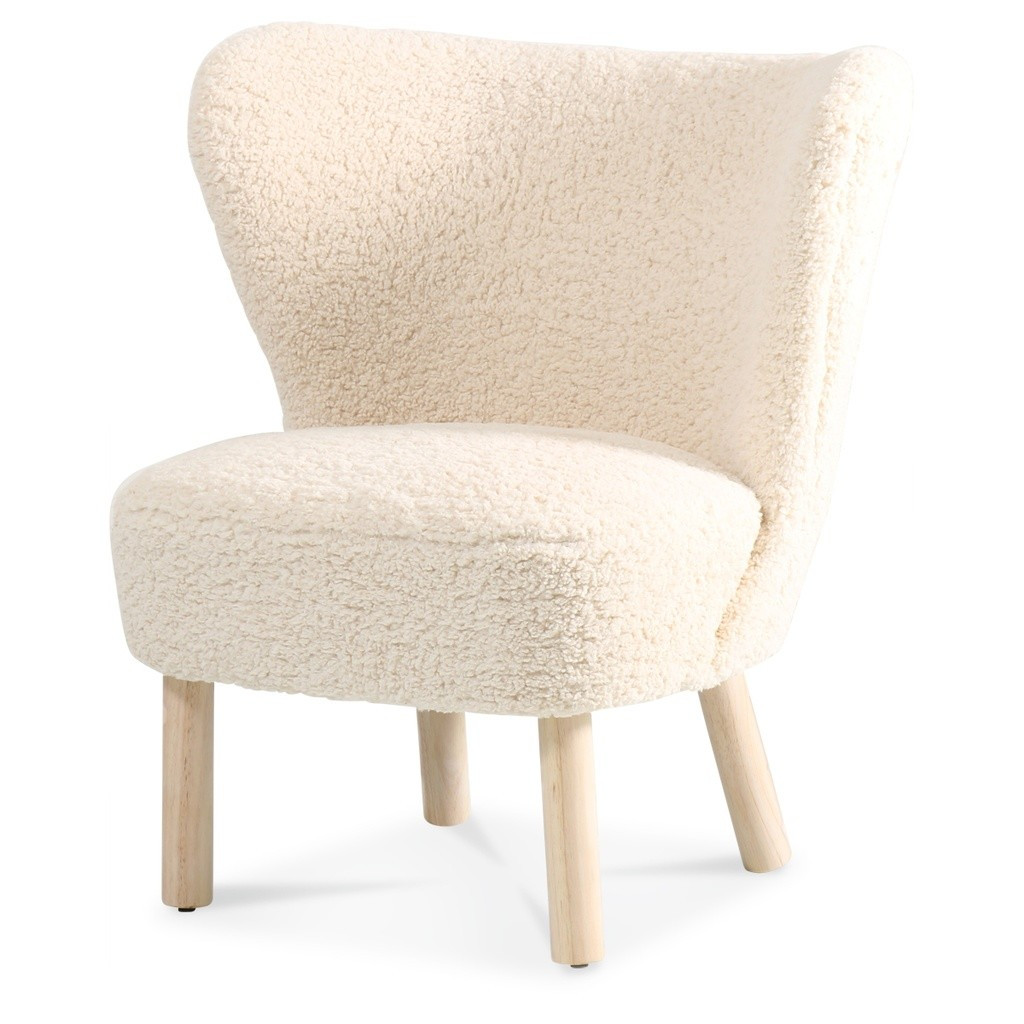 JAZZ - Fauteuil fourrure mouton blanc