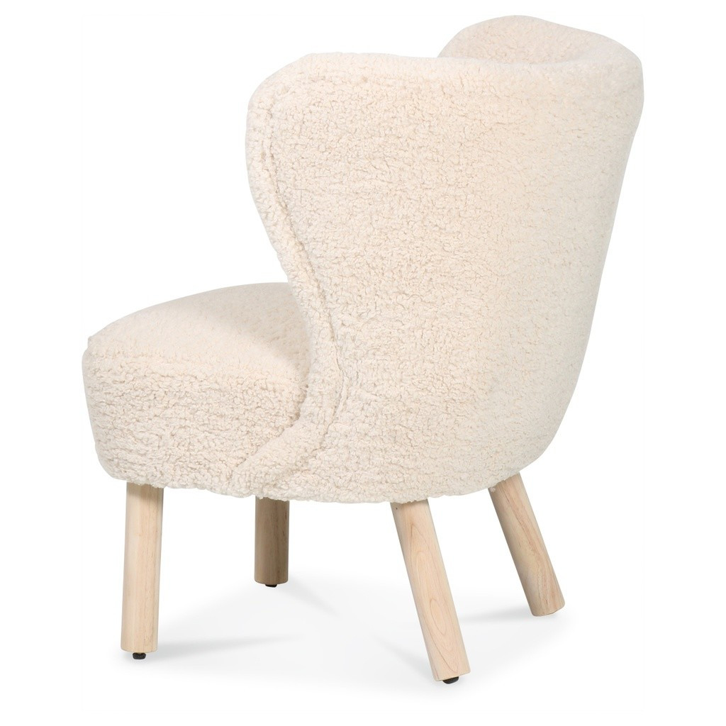 JAZZ - Fauteuil fourrure boucle mouton blanc