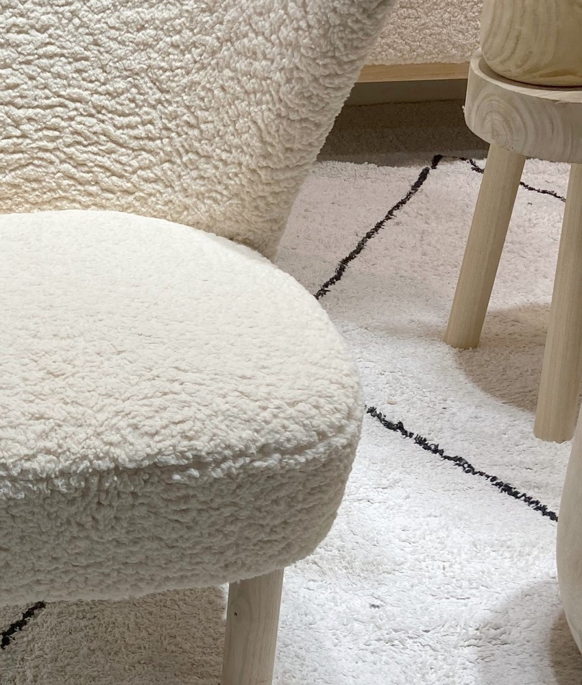 JAZZ - Fauteuil doudou boucle mouton blanc