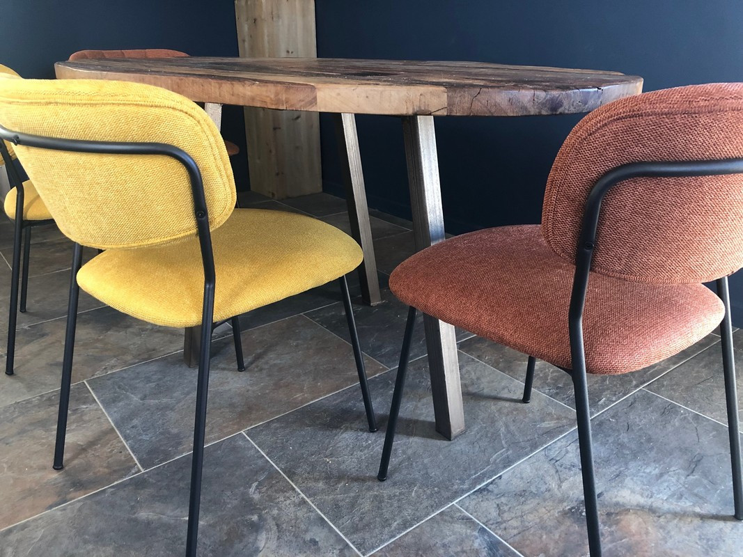 BELLAGIO - orange and yellow dining chairs