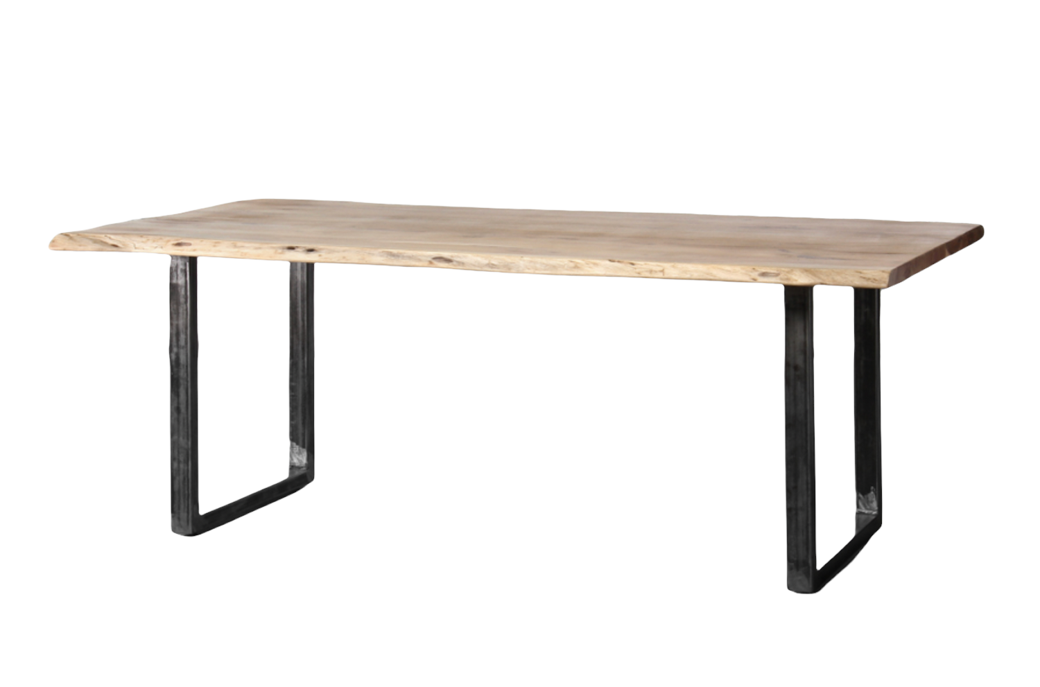 STEELWOOD - Table repas bois/acier L180 fond blanc