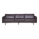 RODEO - Black leather sofa L277