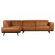 STATEMENT - Ecksofa links 4-Sitzer Öko Leder Cognac