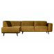 STATEMENT - Ecksofa links 4-Sitzer in Velours gelb Honig