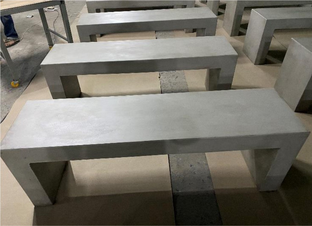 Solid concrete bench 