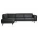 STATEMENT - Ecksofa links in schwarzem Wildleder