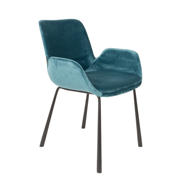 BRIT - Grey velvet dining chair