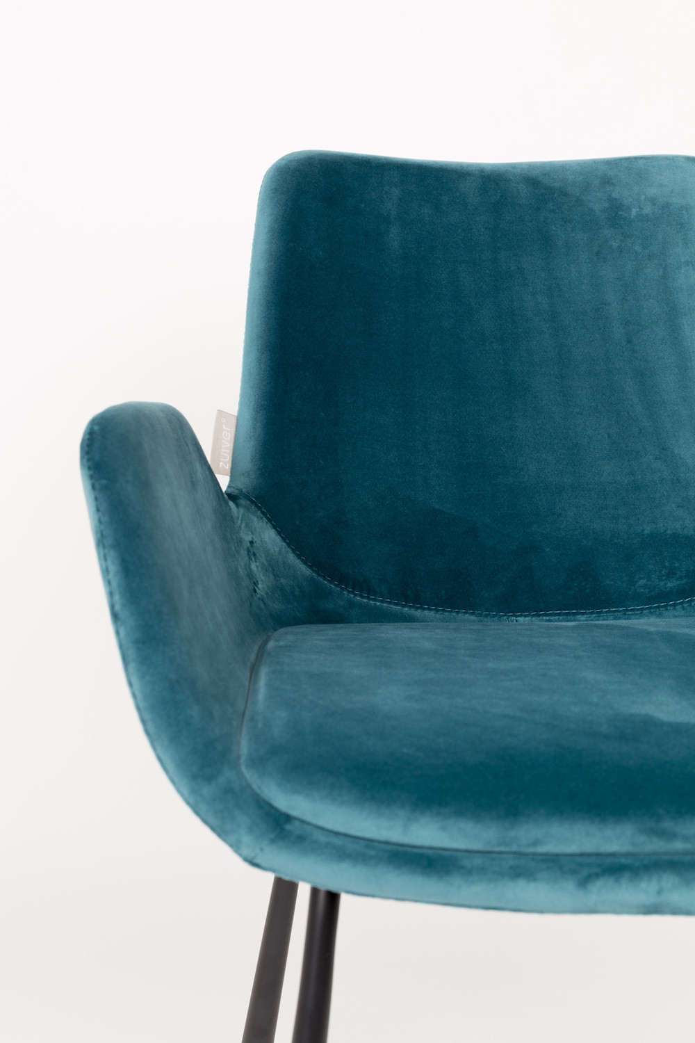 BRIT - Grey velvet dining chair