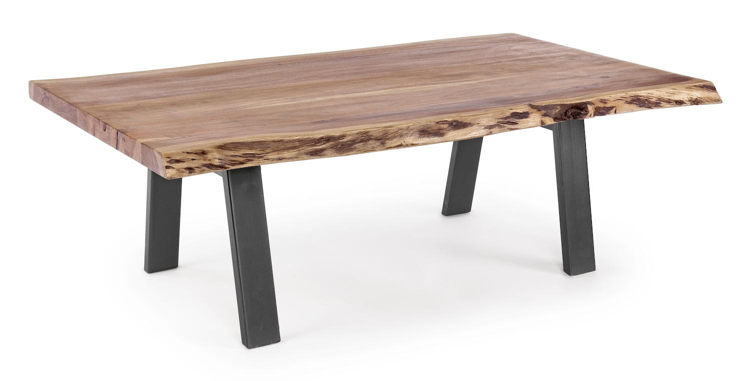 ROBIN - Mesa baja de madera marrón, mesa auxiliar