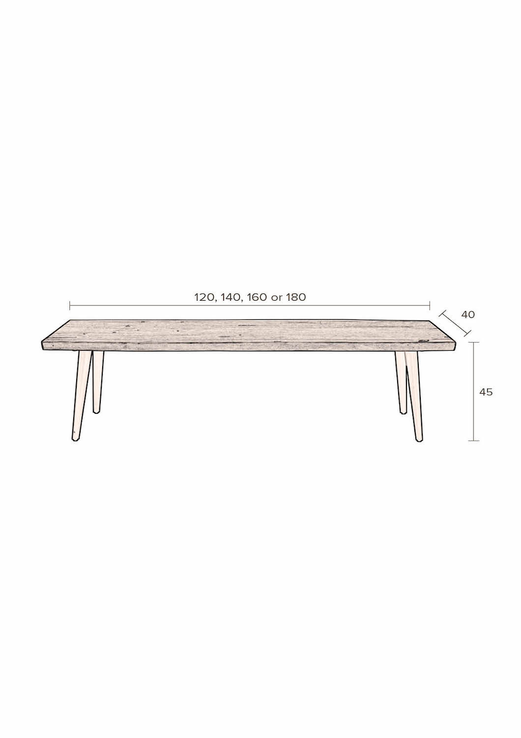 ALAGON - Bench in 140 cm