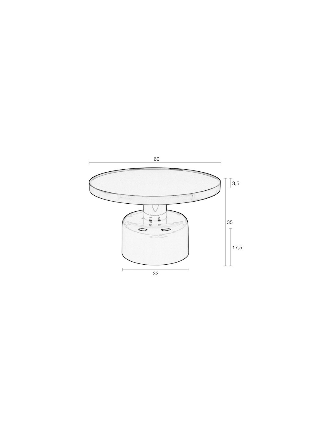 Small round Enamelled table Glam