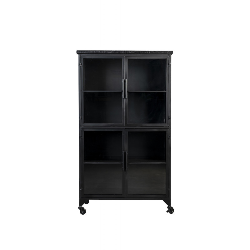 FERRE - Large cabinet in black wood and steel