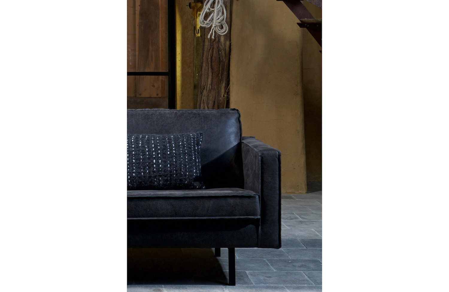 RODEO - Black sofa Canape L190