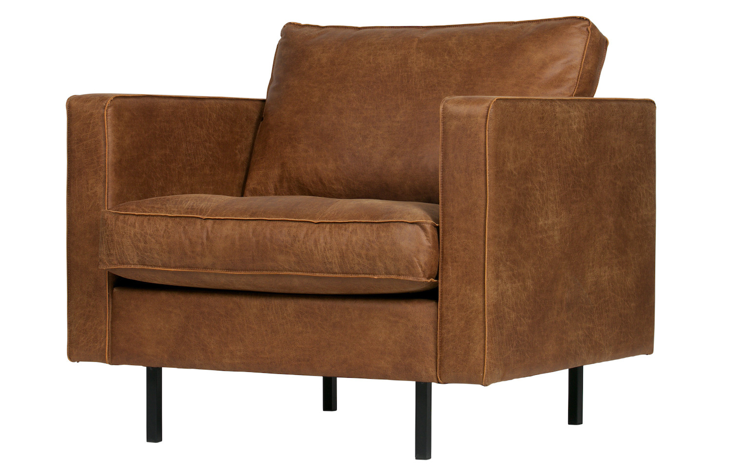 RODEO - Fauteuil vintage en cuir cognac