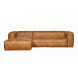 BEAN - Left corner sofa 5 seats brown eco leather  L305