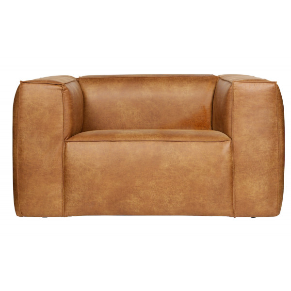 BEAN - Brown Eco Leather 3 Seater Sofa