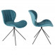 OMG - 2 chaises design en velours bleu