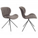 OMG - 2 chaises design en velours gris