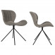 OMG - 2 chaises design aspect cuir gris