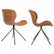 OMG - 2 chaises design aspect cuir marron