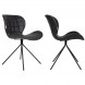 OMG - 2 dining chairs in black  leather aspect