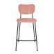 BENSON - Pink retro velvet counter stool