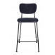 BENSON - Dark blue retro velvet counter stool