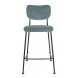 BENSON - Grey blue retro velvet counter stool