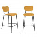 BENSON - 2 yellow velvet counter stools