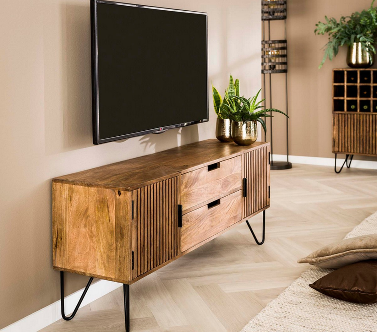 DAKOTA - Mueble de TV de madera de mango