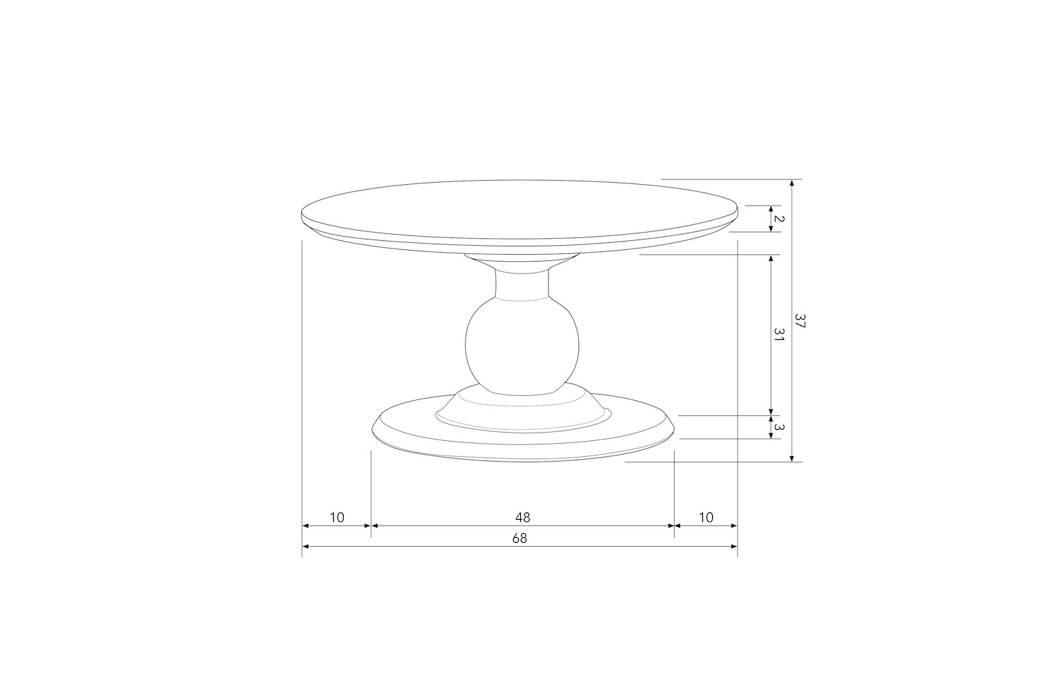 BAROC - Round black dining table 120 cm