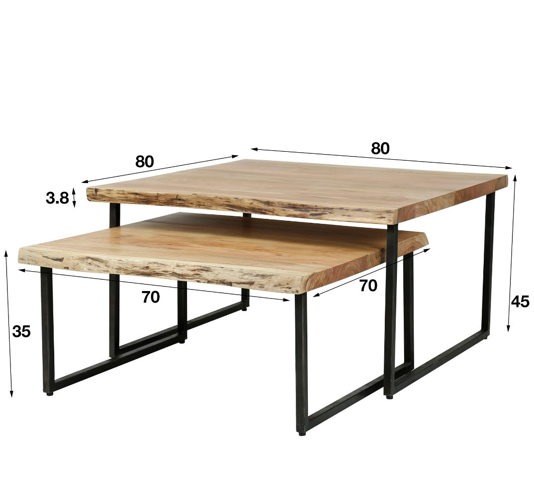 Couchtisch quadratisch Holz 80