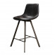 SLAM - Chaise de comptoir aspect cuir noir