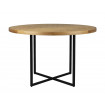 CLASS - Table de repas ronde en bois clair et acier noir D 120